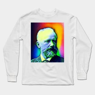 Pyotr Ilyich Tchaikovsky Colourful Portrait | Pyotr Ilyich Tchaikovsky Artwork 6 Long Sleeve T-Shirt